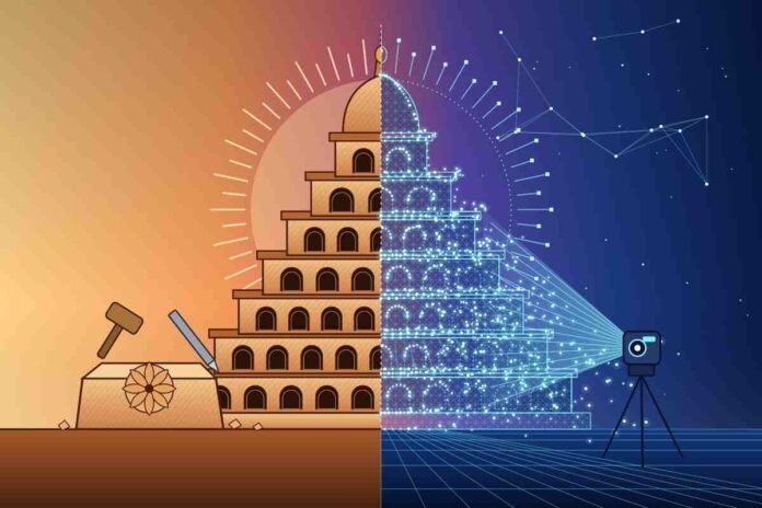 Digital Heritage India, AI in Heritage Conservation, Digital Preservation, Indian Ancient Temples, 3D Scanning Technology, Artificial Intelligence, Cultural Heritage Preservation, Monument Conservation India, Photogrammetry, Laser Scanning, Hampi Digital Heritage, Konark Sun Temple, Rani-ki-Vav, UNESCO Heritage Sites, Historical Reconstruction, Digital Archives, Indian Architecture, Heritage Technology, Hriday Lodha, VIT Vellore, Traditional Artisans, Sustainable Heritage Conservation.